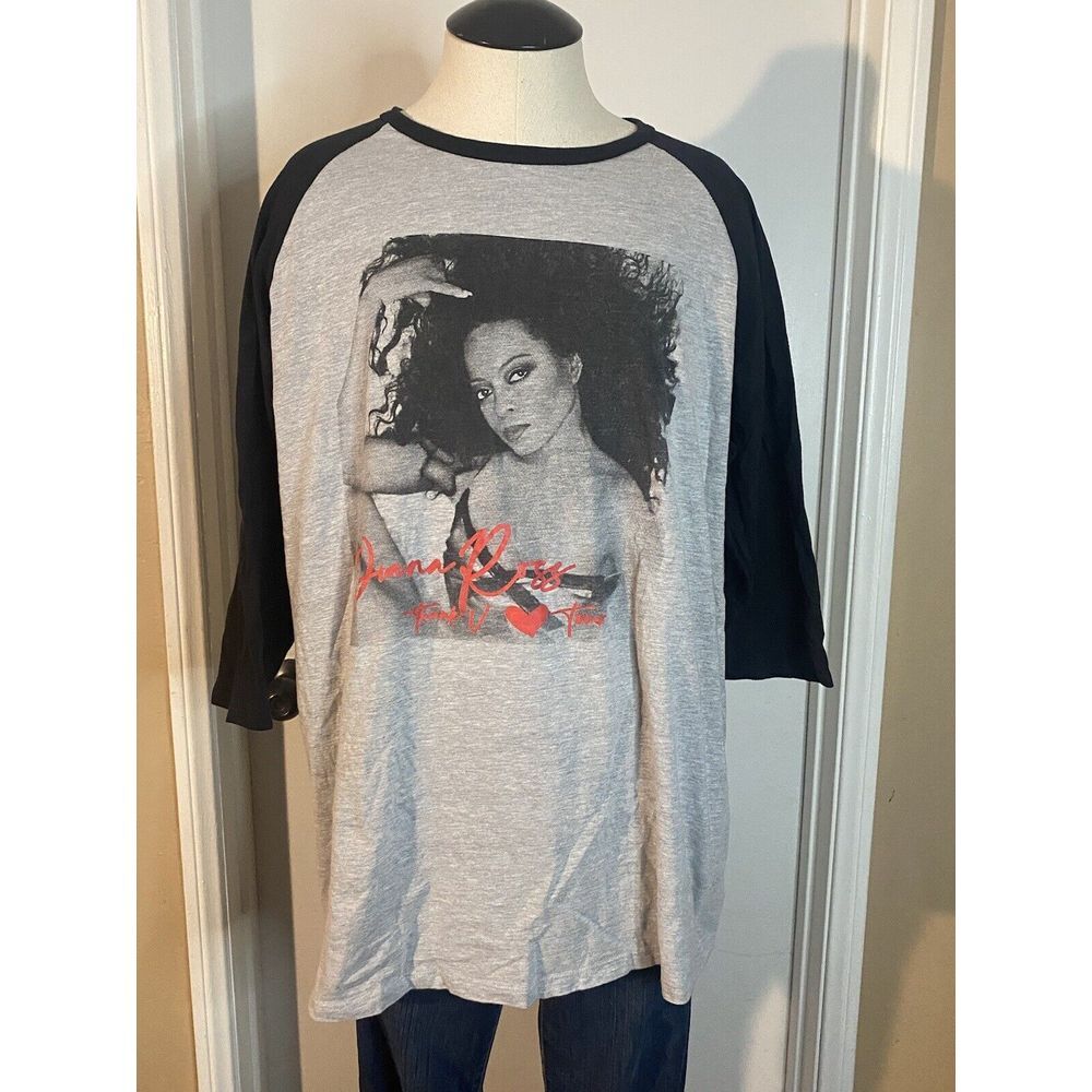 Diana‎ Ross Thank You  Tour 2022 Baseball Tee Size XL  3/4 Sleeve